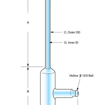 Wilmad&#174; Suprasil&#174; VT Dewar Inserts for Bruker&#174; O.D. 10.5&#160;mm , lower, L 242&#160;mm , upper, L 72&#160;mm , lower