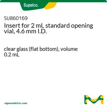 Insert for 2 mL standard opening vial, 4.6 mm I.D. clear glass (flat bottom), volume 0.2&#160;mL