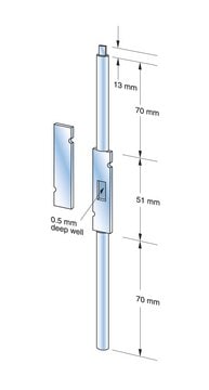 Wilmad&#174; Suprasil&#174; EPR Tissue Sample Cell well depth 0.5&#160;mL, rod L 90&#160;mm , upper, rod L 60&#160;mm , lower