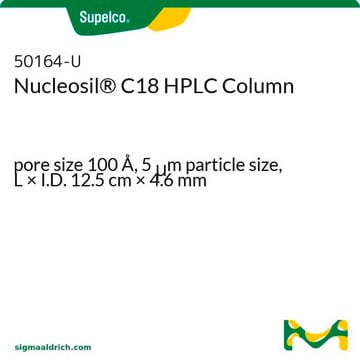 Columna para HPLC Nucleosil&#174; C18 pore size 100&#160;Å, 5&#160;&#956;m particle size, L × I.D. 12.5&#160;cm × 4.6&#160;mm