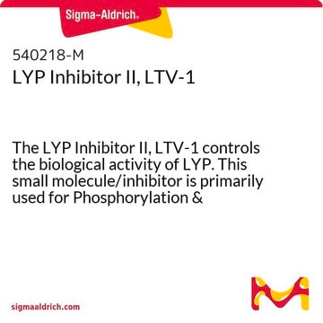 LYP Inhibitor II, LTV-1 The LYP Inhibitor II, LTV-1 controls the biological activity of LYP. This small molecule/inhibitor is primarily used for Phosphorylation &amp; Dephosphorylation applications.