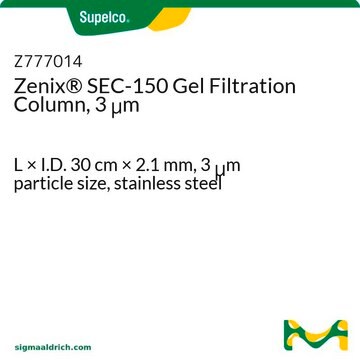 Zenix&#174; SEC-150 Gel Filtration Column, 3 &#956;m L × I.D. 30&#160;cm × 2.1&#160;mm, 3&#160;&#956;m particle size, stainless steel