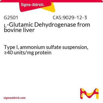 L-Glutamic Dehydrogenase from bovine liver Type I, ammonium sulfate suspension, &#8805;40&#160;units/mg protein