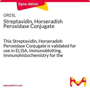 Streptavidin, Horseradish Peroxidase Conjugate This Streptavidin, Horseradish Peroxidase Conjugate is validated for use in ELISA, Immunoblotting, Immunohistochemistry for the detection of Streptavidin-Horseradish Peroxidase Conjugate.