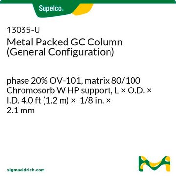 Metal Packed GC Column (General Configuration) phase 20% OV-101, matrix 80/100 Chromosorb W HP support, L × O.D. × I.D. 4.0&#160;ft (1.2&#160;m) × 1/8&#160;in. × 2.1&#160;mm