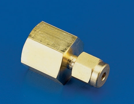 Swagelok&#174; tube connector brass, for tubing o.d., 1/8&#160;in.