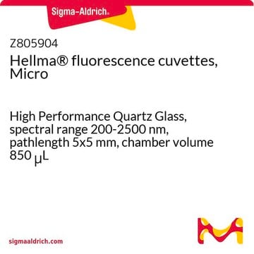 Hellma&#174; fluorescence cuvettes, Micro High Performance Quartz Glass, spectral range 200-2500 nm, pathlength 5x5&#160;mm, chamber volume 850&#160;&#956;L