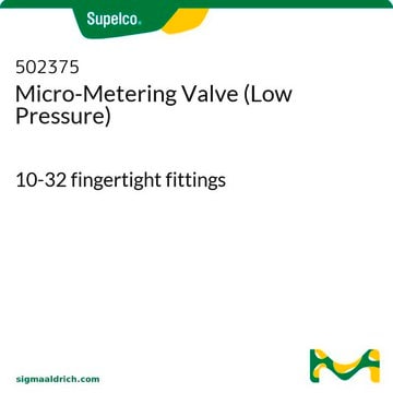 Vanne micrométrique (faible pression) 10-32 fingertight fittings