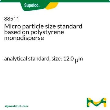 Micro particle size standard based on polystyrene monodisperse analytical standard, size: 12.0 &#956;m