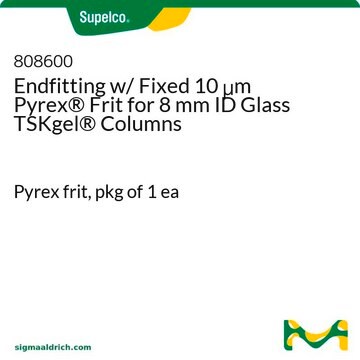 Endfitting w/ Fixed 10 &#956;m Pyrex&#174; Frit for 8 mm ID Glass TSKgel&#174; Columns Pyrex frit, pkg of 1&#160;ea