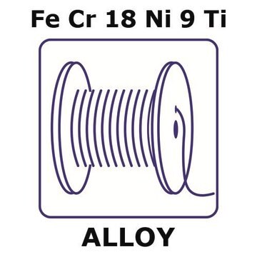 Stainless steel - AISI 321 wire, Fe/Cr18%/Ni 9%/Ti%, length 50 m, 0.5&#160;mm diameter, temper annealed