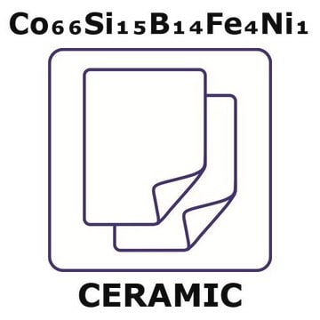 Cobalt/Silicon/Boron/Iron/Nickel foil, Co 66%/Si 15%/B 14%/Fe 4%/Ni 1%, thickness 0.018&#160;mm, length 1 m, coil width 50.8&#160;mm