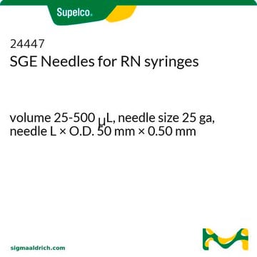 Aiguilles&nbsp;SGE pour seringues&nbsp;RN volume 25-500&#160;&#956;L, needle size 25 ga, needle L × O.D. 50&#160;mm × 0.50&#160;mm