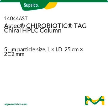 Astec&#174; CHIROBIOTIC&#174; TAG Chiral HPLC Column 5&#160;&#956;m particle size, L × I.D. 25&#160;cm × 21.2&#160;mm