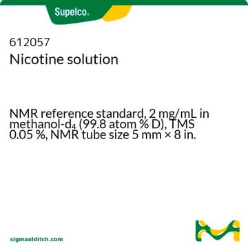 尼古丁溶液 溶液 NMR reference standard, 2&#160;mg/mL in methanol-d4 (99.8 atom % D), TMS 0.05&#160;%, NMR tube size 5&#160;mm × 8&#160;in.