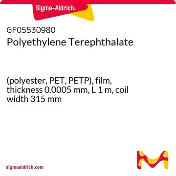 Polyethylene Terephthalate (polyester, PET, PETP), film, thickness 0.0005&#160;mm, L 1&#160;m, coil width 315&#160;mm