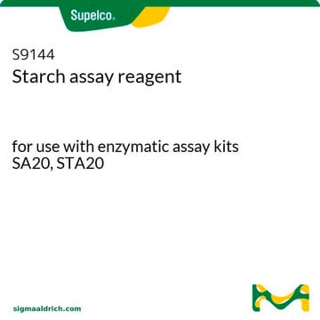 Starch assay reagent for use with enzymatic assay kits SA20, STA20