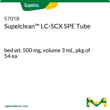 Tubo de SPE Supelclean&#8482; LC-SCX bed wt. 500&#160;mg, volume 3&#160;mL, pkg of 54&#160;ea