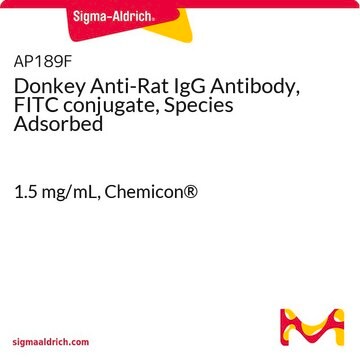 Donkey Anti-Rat IgG Antibody, FITC conjugate, Species Adsorbed 1.5&#160;mg/mL, Chemicon&#174;