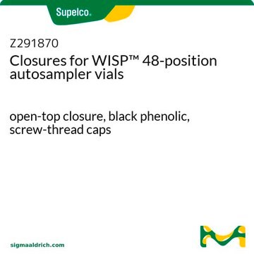 Closures for WISP&#8482; 48-position autosampler vials open-top closure, black phenolic, screw-thread caps