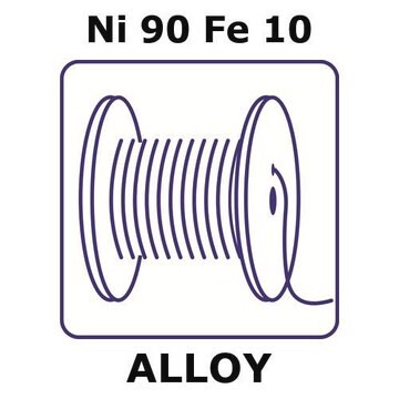 Nickel/Iron wire, 0.5&#160;mm diameter, Ni90%/Fe10%, length 0.5 m, temper as drawn