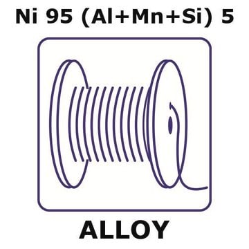 T2 - thermocouple alloy, Ni95(Al+Mn+Si)5 250m wire, 0.125mm diameter, annealed