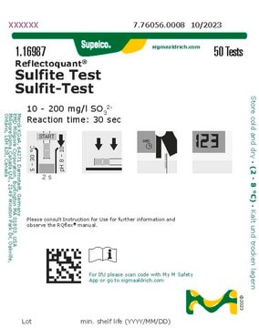 亚硫酸盐测试 reflectometric, 10-200&#160;mg/L (SO32-), for use with REFLECTOQUANT&#174;