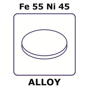 Iron-Nickel alloy, Fe55Ni45 foil, 15mm disks, 0.1mm thickness