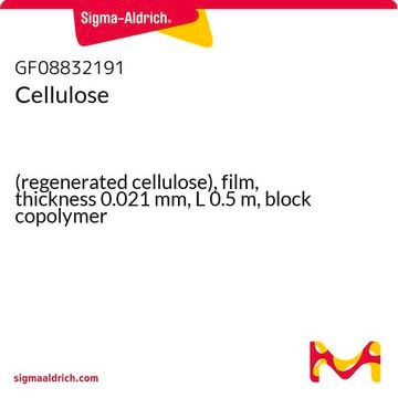 Cellulose (regenerated cellulose), film, thickness 0.021&#160;mm, L 0.5&#160;m, block copolymer