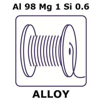 Aluminum-magnesium-silicon alloy, Al98Mg1Si0.6 5m wire, 0.25mm diameter, as drawn