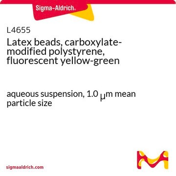 Latex-Beads, carboxylatmodifiziertes Polystyrol, gelb-grün fluoreszierend aqueous suspension, 1.0&#160;&#956;m mean particle size