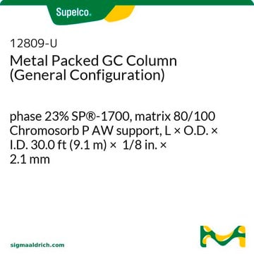 Metal Packed GC Column (General Configuration) phase 23% SP&#174;-1700, matrix 80/100 Chromosorb P AW support, L × O.D. × I.D. 30.0&#160;ft (9.1&#160;m) × 1/8&#160;in. × 2.1&#160;mm