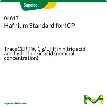 铪ICP标准液 TraceCERT&#174;, 1&#160;g/L Hf in nitric acid and hydrofluoric acid (nominal concentration)