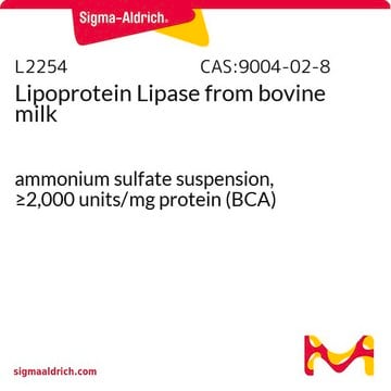 Lipoprotéine lipase from bovine milk ammonium sulfate suspension, &#8805;2,000&#160;units/mg protein (BCA)