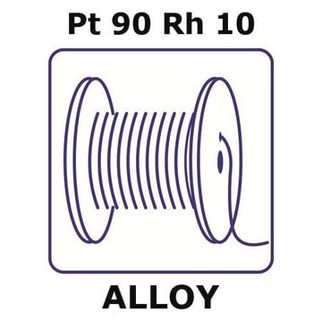 Platinum-rhodium alloy, Pt90Rh10 10m wire, 0.05mm diameter, annealed