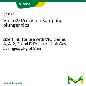 Plunger Tip size 1&#160;mL, for use with VICI Series A, A-2, C, and D Pressure-Lok Gas Syringes, pkg of 2&#160;ea