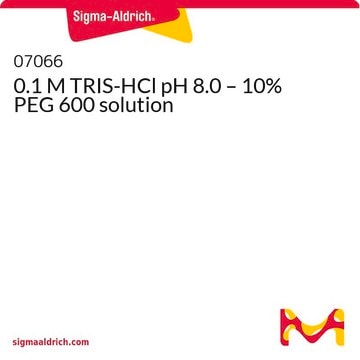 0.1 M TRIS-HCl pH 8.0 – 10% PEG 600 solution