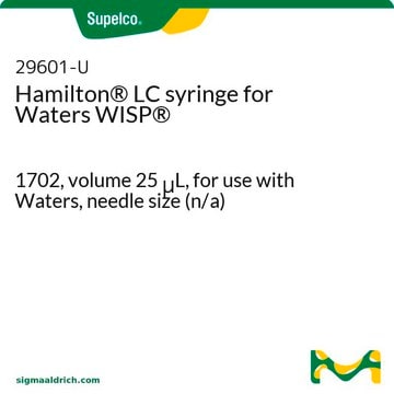 Hamilton&#174; LC syringe for Waters WISP&#174; 1702, volume 25&#160;&#956;L, for use with Waters, needle size (n/a)