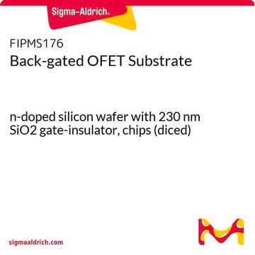 Back-gated OFET Substrate n-doped silicon wafer with 230 nm SiO2 gate-insulator, chips (diced)