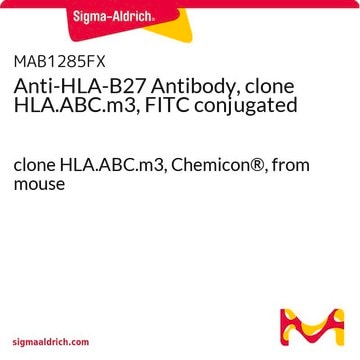 Anti-HLA-B27,Cln HLA-ABC-m3 FITC (mouse monoclonal) clone HLA-ABC-m3, Chemicon&#174;, from mouse