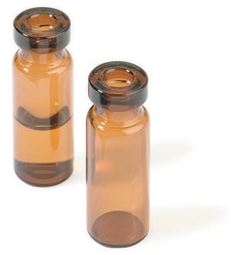 Vials, 2 mL crimp top, amber glass, 12 x 32 mm volume 2&#160;mL, amber glass vial (with marking spot), pkg of 1000&#160;ea