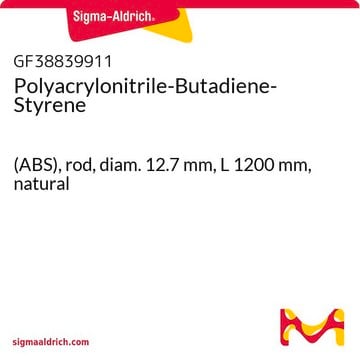 Polyacrylonitrile-Butadiene-Styrene (ABS), rod, diam. 12.7&#160;mm, L 1200&#160;mm, natural