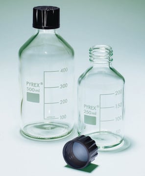 Pyrex&#174; Reagent bottles, round bottom with reusable screw caps capacity 2000&#160;mL