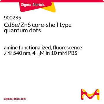 CdSe/ZnS core-shell type quantum dots amine functionalized, fluorescence &#955;em&#160;540&#160;nm, 4 &#956;M in 10 mM PBS