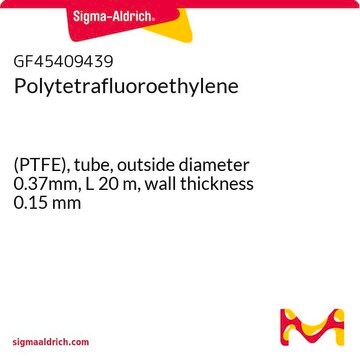 Polytetrafluoroethylene (PTFE), tube, outside diameter 0.37mm, L 20&#160;m, wall thickness 0.15&#160;mm