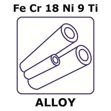 Stainless Steel - AISI 321 alloy, FeCr18Ni9Ti 1000mm tube, 1.60mm outside diameter, 0.55mm wall thickness, 0.5mm inside diameter, hard