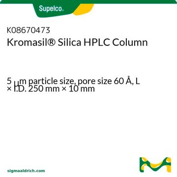 Kromasil&#174; Silica HPLC Column 5&#160;&#956;m particle size, pore size 60&#160;Å, L × I.D. 250&#160;mm × 10&#160;mm