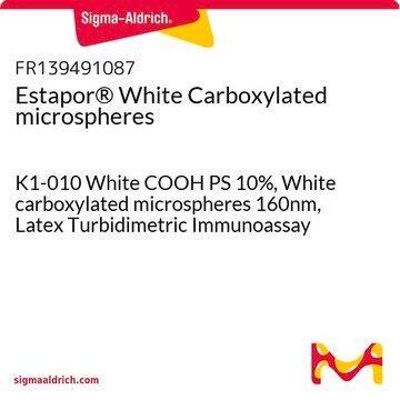 Estapor&#174; White Carboxylated microspheres K1-010 White COOH PS 10%, White carboxylated microspheres 160nm, Latex Turbidimetric Immunoassay