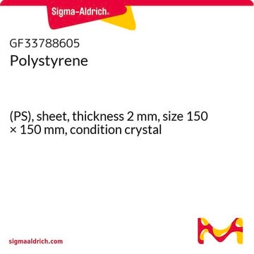 Polystyrene (PS), sheet, thickness 2&#160;mm, size 150 × 150&#160;mm, condition crystal