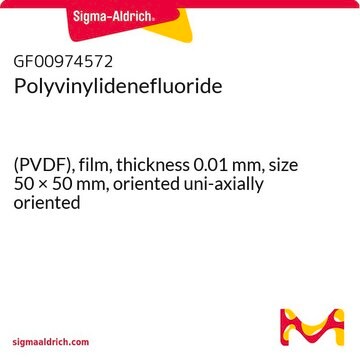 Polyvinylidenefluoride (PVDF), film, thickness 0.01&#160;mm, size 50 × 50&#160;mm, oriented uni-axially oriented